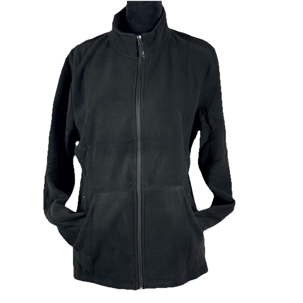 Argstar Black Fleece Jacket Womens Full Zip Lightweight Outdoor Hiking NWT